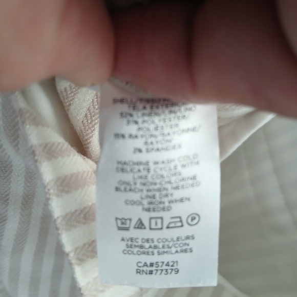 Anne Klein White Striped Trousers - Picture 3 of 4